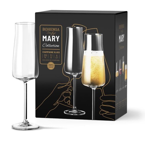 Zestaw 6 kieliszków do szampana 210ml Mary Bohemia Prestige 5904121802640