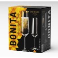 Zestaw 6 kieliszków do szampana 200 ml Bonita Bohemia Prestige 5904121802282
