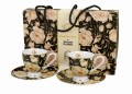 2 Filiżanki espresso ENGLISH ROSES BLACK - Golden Line 5902693947974