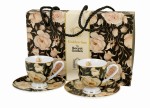 2 Filiżanki espresso ENGLISH ROSES BLACK - Golden Line