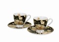 2 Filiżanki espresso ENGLISH ROSES BLACK - Golden Line 5902693947974