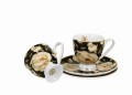2 Filiżanki espresso ENGLISH ROSES BLACK - Golden Line 5902693947974