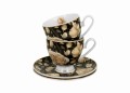 2 Filiżanki ze spodkami ENGLISH ROSES BLACK - Golden Line 5902693947967