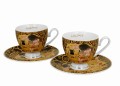 2 Filiżanki ze spodkami KISS BROWN by KLIMT - Golden Line 5902693948124