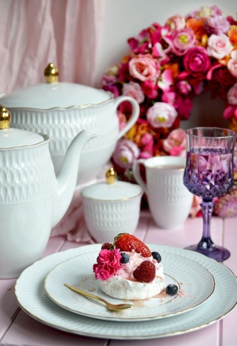 Ćmielów Sofia serwis herbaciano-kawowy na 6 osób złota linia 5902767072267