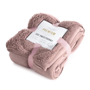 Koc dwustronny TEDY 150x200 Różowy miękki puszysty ciepły