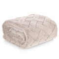Koc z mikrofibry miękki ciepły puszysty CARO 200x220 beżowy 5903571653536