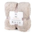 Koc z mikrofibry miękki ciepły puszysty CARO 200x220 beżowy 5903571653536