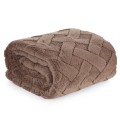 Koc z mikrofibry ciepły puszysty CARO 200x220 Ciemny beżowy 5903571653543