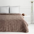 Koc z mikrofibry ciepły puszysty CARO 200x220 Ciemny beżowy 5903571653543