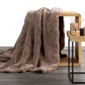 Koc z mikrofibry ciepły puszysty CARO 200x220 Ciemny beżowy 5903571653543
