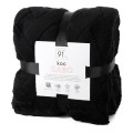 Koc z mikrofibry miękki ciepły puszysty CARO 200x220 czarny 5903571653574