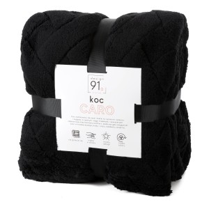 Koc z mikrofibry miękki ciepły puszysty CARO 200x220 czarny