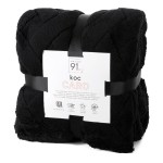 Koc fotelówka z mikrofibry miękki puszysty CARO 70x160 czarny