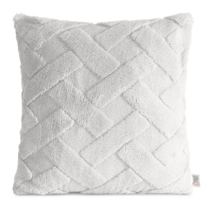 Poszewka z mikrofibry miękka puszysta CARO 45x45 Srebrny