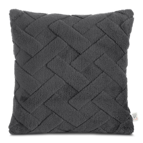 Poszewka z mikrofibry miękka puszysta CARO 45x45 Stalowy 5903571674166