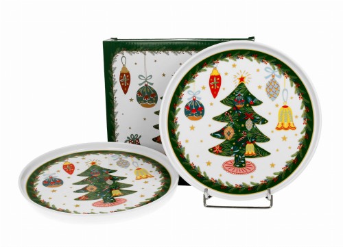 Komplet 2 talerze deserowe AROUND CHRISTMAS TREE 5902693950974