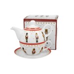 Filiżanka z dzbankiem I spodkiem Tea for one CHRISTMAS NUTCRAC
