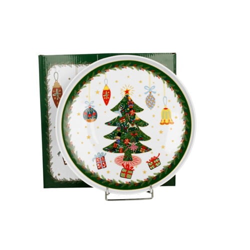 Talerz świąteczny obiadowy 25 cm AROUND CHRISTMAS TREE 5902693950981