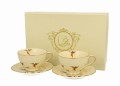 2 Filiżanki do espresso ze spodkami Ecru KOLIBRY 5902693953371