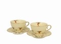 2 Filiżanki do espresso ze spodkami Ecru KOLIBRY 5902693953371