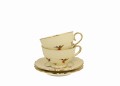 2 Filiżanki do espresso ze spodkami Ecru KOLIBRY 5902693953371