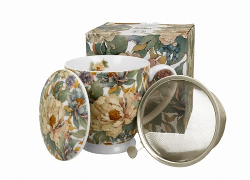Kubek z zaparzaczem PEONY WHITE 5902693950042