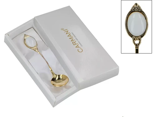 Łyżeczka do cukru - Białe oczko (CARMANI) 5905450829322