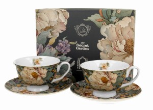 Duo 2 Filiżanki royal ze spodkami PEONY BLUE