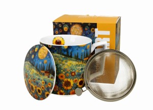 Kubek  z zaparzaczem MODERN - SUNFLOWER FIELD