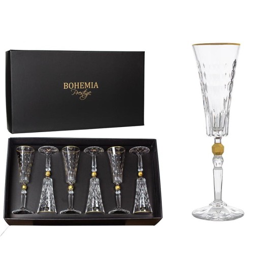 Zestaw 6 kieliszków do szampana 170 ml Conte Gold Prestige 5904121802787