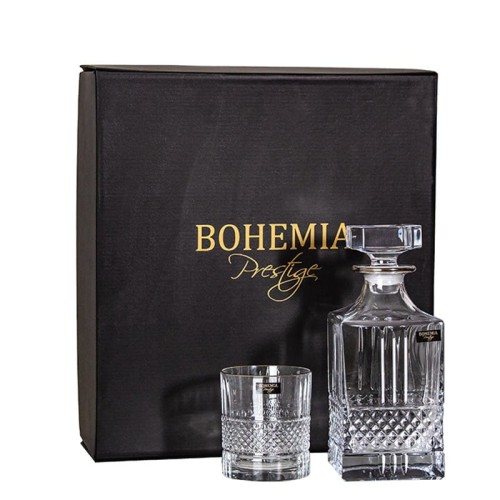 Zestaw do whisky Karafka + 6 szklanek Elegante Platin Bohemia Prestige 5904121802862