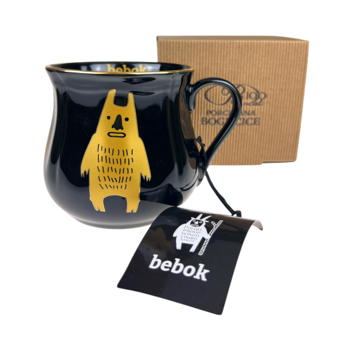 Szolka Kubek porcelanowy BEBOK Gold czarny Bogucice 500 ml