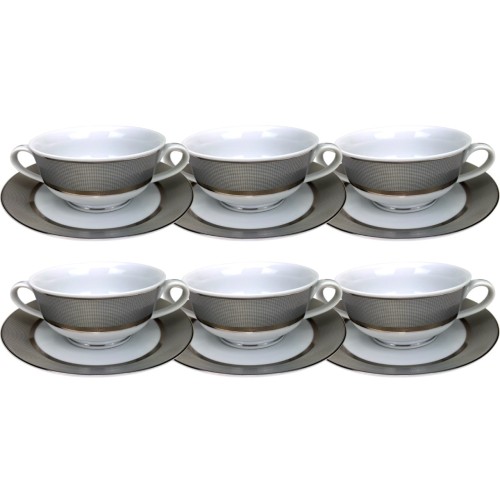 Zestaw 6 szt Bulionówka ze spodkiem Opal Platin 5903517085414