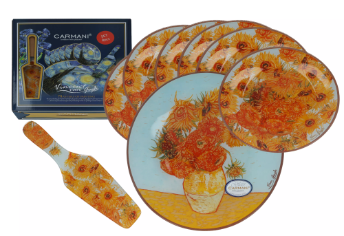 CARMANI Kpl. patera i 6 talerzyków - V. van Gogh, Słoneczniki 5905450815530
