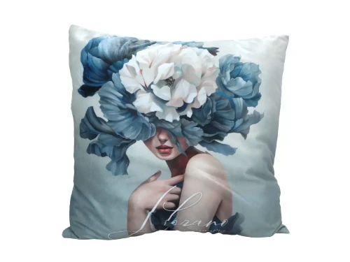 CARMANI Poduszka z wypełnieniem/suwak - L. Lozano, Kwiaty na głowie 5905450813307