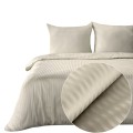 Komplet pościeli VERA z satyny bawełnianej w prążki beż