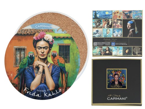Podkładka ceramiczna, okrągła - Inspirowane malarstwem F. Kahlo (CARMANI)