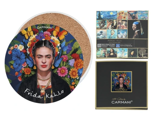 Podkładka ceramiczna, okrągła - Inspirowane malarstwem F. Kahlo (CARMANI)