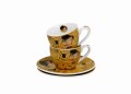Duo 2 filiżanki espresso ze spodkami THE KISS Classic inspired by Gustav Klimt 5902693956921