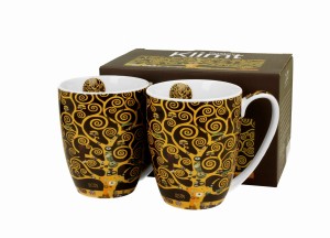 Duo 2 Kubki classic TREE OF LIFE Brown inspired by Klimt