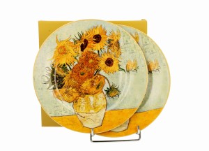 Duo Komplet 2 talerze deserowe SUNFLOWERS inspired by Van Gogh