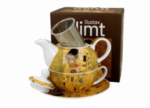 Duo Filiżanka z dzbankiem Tea for one THE KISS CLASSIC Klimt