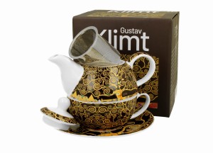 Duo Filiżanka z dzbankiem Tea for one TREE OF LIFE Brown Klimt