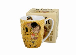 Duo Kubek classic THE KISS ECRU inspired by Klimt