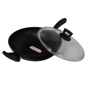 Patelnia Wok Salto 28cm + Pokrywa z Powłoką Nieprzywierającą Greblon C3+ NOIS