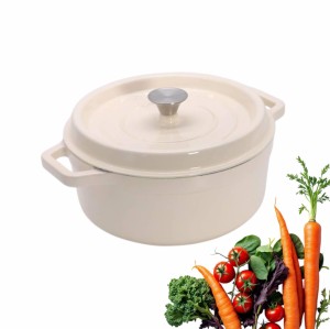 Garnek Żeliwny Tierra 20cm 2,3L kremowy NOIS