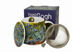 Kubek baryłka z zaparzaczem IRISES inspired by Van Gogh