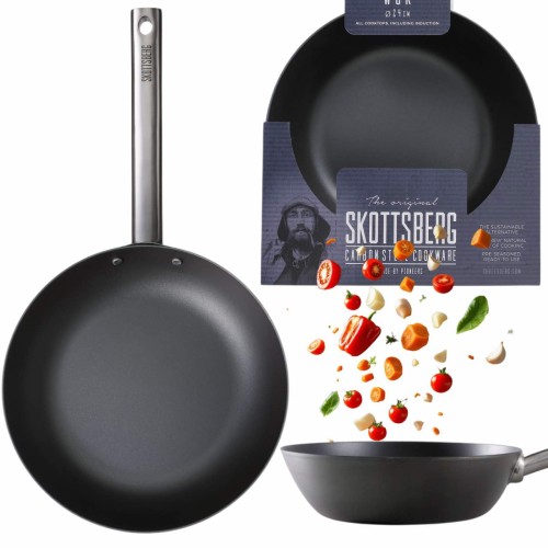 SKOTTSBERG Wok Patelnia głęboka naczynie ze stali węglowej 24 cm 8717522204473