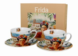 2 Filiżanki ze spodkami MEXICAN ART RED